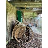 A VICTORIAN PAINTED WOOD AND METAL DOG CART,
