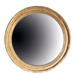 A REGENCY GILTWOOD FRAMED CONVEX WALL MIRROR,