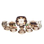 A SMALL GROUP OF VICTORIAN STAFFORDSHIRE POTTERY ITEMS,