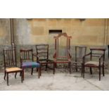 SIX VARIOUS ANTIQUE CHAIRS,