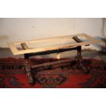 A REGENCY AND LATER MAHOGANY LOW TABLE,