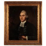 PROVINCIAL SCHOOL, 18TH CENTURY A portrait of a cleric holding a portrait miniature,