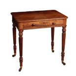 A REGENCY OR GEORGE IV MAHOGANY CHAMBER WRITING TABLE, FIRMLY ATTRIBUTABLE TO GILLOWS,