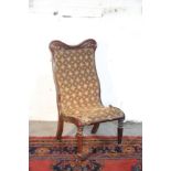 A WILLIAM IV MAHOGANY AND BERLIN WOOLWORK UPHOLSTERED CHAIR,