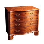 A GEORGE III MAHOGANY SERPENTINE CHEST OF DRAWERS, IN THE MANNER OF GILLOWS,