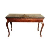 A WALNUT AND MARBLE TOPPED SIDE TABLE, PROBABLY DUTCH,