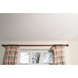 A STAINED HARDWOOD CURTAIN RAIL,