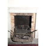 A GROUP OF METAL FIREPLACE ITEMS,