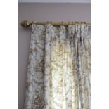 A PAIR OF PRINTED COTTON CURTAINS,