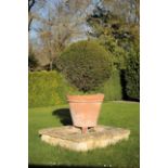 A LARGE ITALIAN TERRACOTTA GARDEN URN,