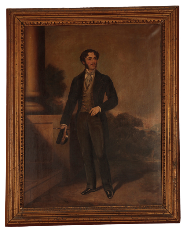 ENGLISH SCHOOL, CIRCA 1850 A portrait of a gentleman standing full-length