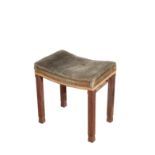 A GEORGE VI OAK CORONATION STOOL,