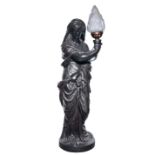 A PAINTED PLASTER FIGURAL LAMP STAND, BY BRUGIOTTI, AFTER HUMPHREY HOPPER,