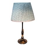 A JAPANNED WOOD TABLE LAMP IN GEORGE I TASTE,