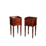 A MATCHED PAIR OF REGENCY MAHOGANY POT CUPBOARDS, PROBABLY BY GILLOWS,