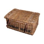 A WICKER LINEN BASKET,