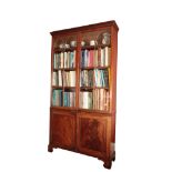 A GEORGE III MAHOGANY AND GLAZED CABINET BOOKCASE,