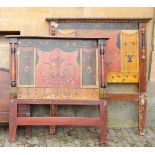 A CONTINENTAL PAINTED WOOD SINGLE BED,