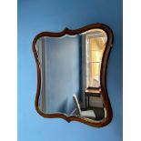 A VICTORIAN MAHOGANY FRAMED WALL MIRROR,