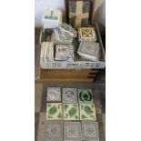 A QUANTITY OF ASSORTED VICTORIAN GLAZED TILES,