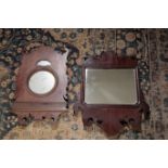 TWO WALNUT FRAMED WALL MIRRORS IN IN GEORGE I STYLE,