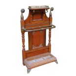 A VICTORIAN OAK AND BRASS MOUNTED HALL STAND, ALMOST CERTAINLY BY JAMES SHOOLBRED,