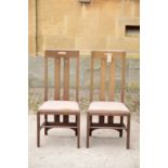 A PAIR OF LIMED OAK SIDE CHAIRS, BY CASSINA, AFTER DESIGNS BY CHARLES RENNIE MACKINTOSH,