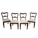 A SET OF FOUR REGENCY MAHOGANY AND UPHOLSTERED SIDE CHAIRS, ATTRIBUTABLE TO GILLOWS,