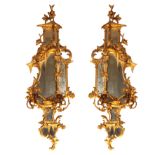 A PAIR OF GEORGE III CARVED GILTWOOD GIRANDOLES,