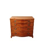 A GEORGE III MAHOGANY SERPENTINE FRONT CHEST OF DRAWERS,