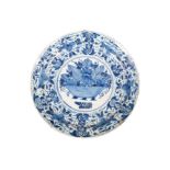 A BLUE AND WHITE DELFT DISH