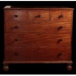 A GEORGE IV OR WILLIAM IV MAHOGANY CHEST OF DRAWERS, BY GILLOWS,