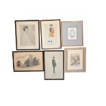 A QUANTITY OF ASSORTED FRAMES, PRINTS AND MIRRORS,