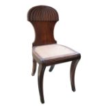 A REGENCY MAHOGANY HALL CHAIR, BY GILLOWS,