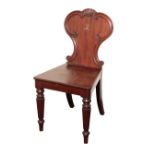 A REGENCY MAHOGANY HALL CHAIR, ALMOST CERTAINLY BY GILLOWS,