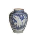 AN ARITA BLUE AND WHITE VASE