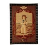 A VICTORIAN PRINTED FABRIC PICTURE OF PRINCE ALBERT EDWARD (LATER KING EDWARD VII), IN A...