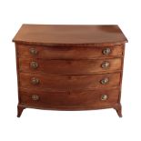 A LATE GEORGE III MAHOGANY BOWFRONT CHEST OF DRAWERS, BY GILLOWS,