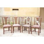 A SET OF FOUR MAHOGANY SIDE CHAIRS IN GEORGE III STYLE,