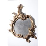 AN EARLY VICTORIAN GILTWOOD FRAMED WALL MIRROR IN ROCOCO REVIVAL STYLE,