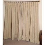 THREE PAIRS OF COTTON CURTAINS,