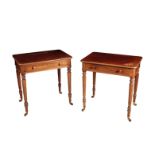 A MATCHED PAIR OF REGENCY CHAMBER WRITING TABLES, ONE BY GILLOWS, THE OTHER FIRMLY ATTRIBUTABLE,