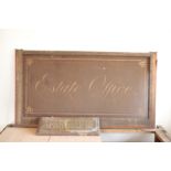 A WIRE MESH SIGN, 'ESTATE OFFICE',