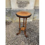 A VICTORIAN MAPLE AND CROSSBANDED LAMP TABLE, BY GREGORY & CO.,