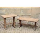 TWO THOMAS 'GNOME MAN' WHITTAKER OAK TABLES,