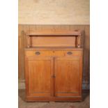 A GEORGE III PINE SIDE CABINET,