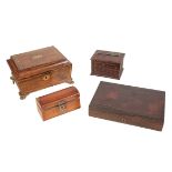 A REGENCY ROSEWOOD WORKBOX,