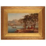 JOSEPH ARTHUR PALLISER SEVERN (1842-1931) Lovers beside Lake Como