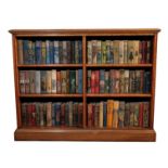 A PAIR OF VICTORIAN OAK OPEN BOOKCASES,