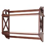 A SET OF STAINED MAHOGANY WALL SHELVES,